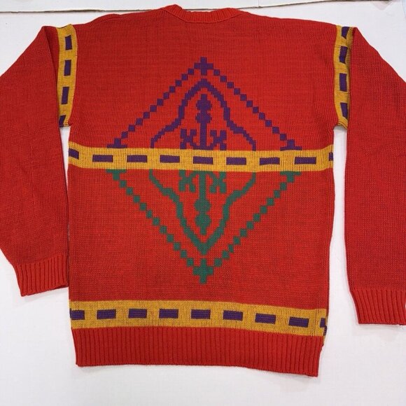 Le Tigre Other - Le Tigre Coogi Style Vintage Knit Cosby Aztec Printed Sweater Red Medium